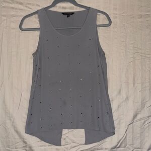 Express Light Gray Tank Top with Sparkling Accents